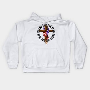 'Stand for the Flag Kneel for the Cross' Cool July 4th Gift Kids Hoodie